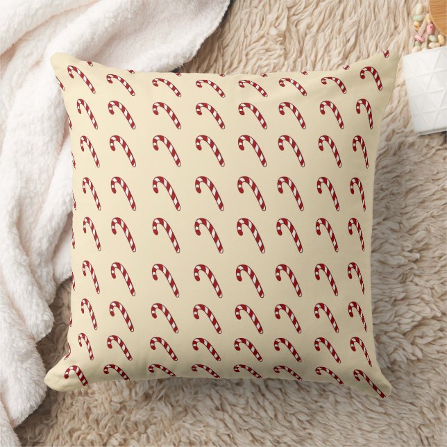 Candy cane illustration throw pillow (Blanket)