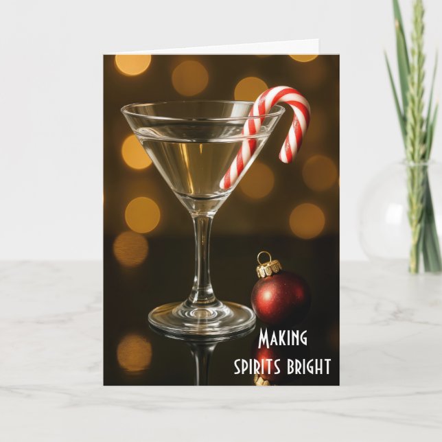 Candy Cane in a Christmas Martini Card (Front)