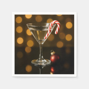 Candy Cane in a Christmas Martini Napkins