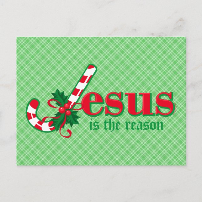 Candy Cane Jesus Postcard (Front)