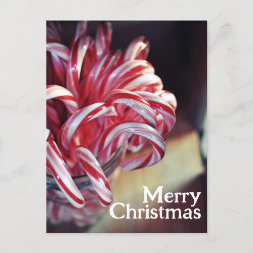 Candy Cane Jingle Bells Christmas Candy Holiday Postcard