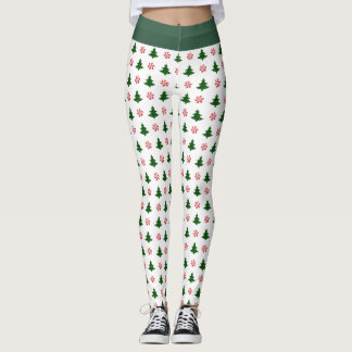 Candy Cane Kisses and Christmas Trees Leggings