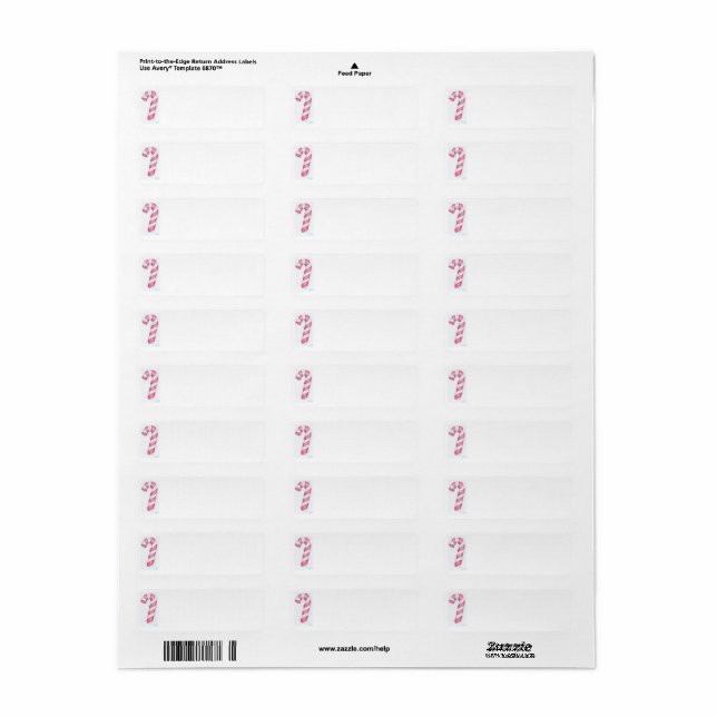 Candy Cane Label (Full Sheet)