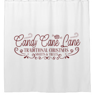 Candy Cane Lane Christmas Shower Curtain