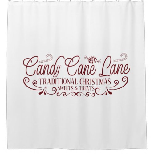 Candy Cane Lane Christmas  Shower Curtain
