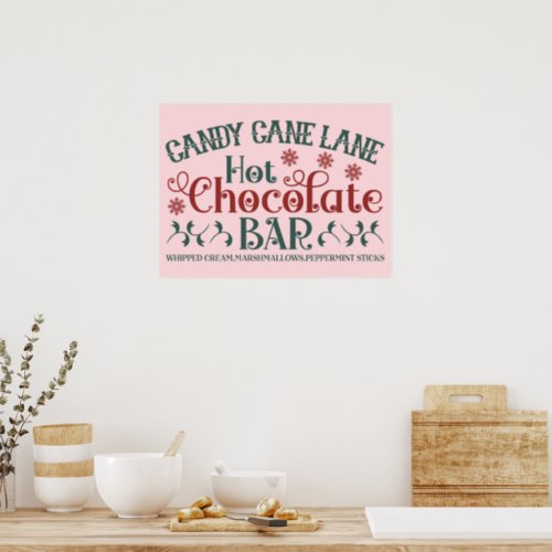 Candy Cane Lane Hot Chocolate Bar Poster