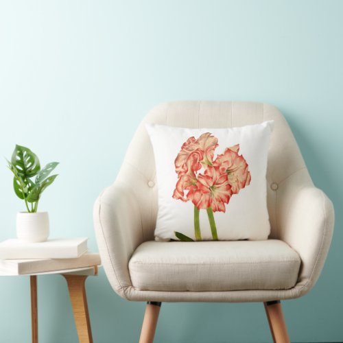 Candy Cane Lilies on a Throw Pillow