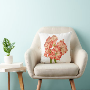 Candy Cane Lilies on a Throw Pillow