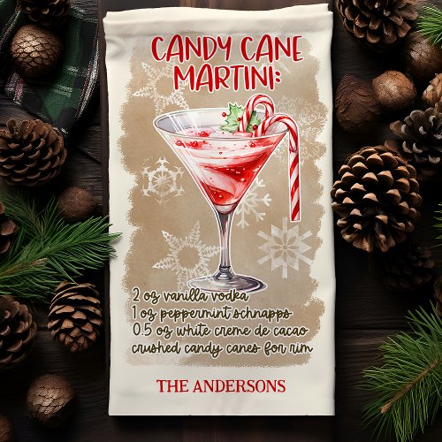 Candy Cane Martini Christmas Cocktail Recipe Kitchen Towel