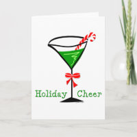 Candy Cane Martini Holiday Card