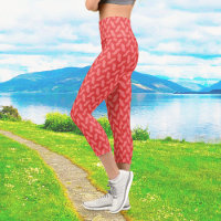Candy Cane Medium Capri Leggings