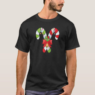 Candy Cane Merry and Bright Christmas Lights Ragla T-Shirt