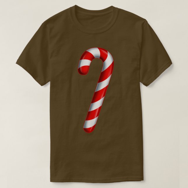 Candy Cane Merry and Bright Red and White Candy Sw T-Shirt (Design Front)