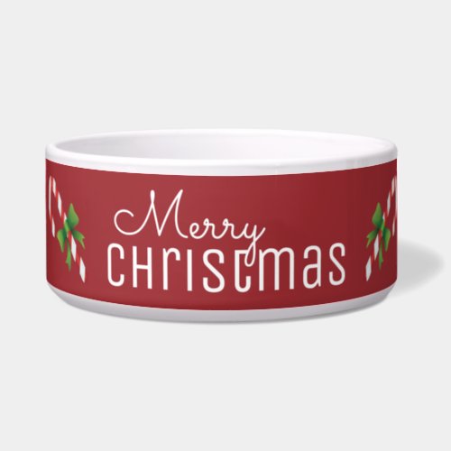 Candy Cane Merry Christmas Bowl