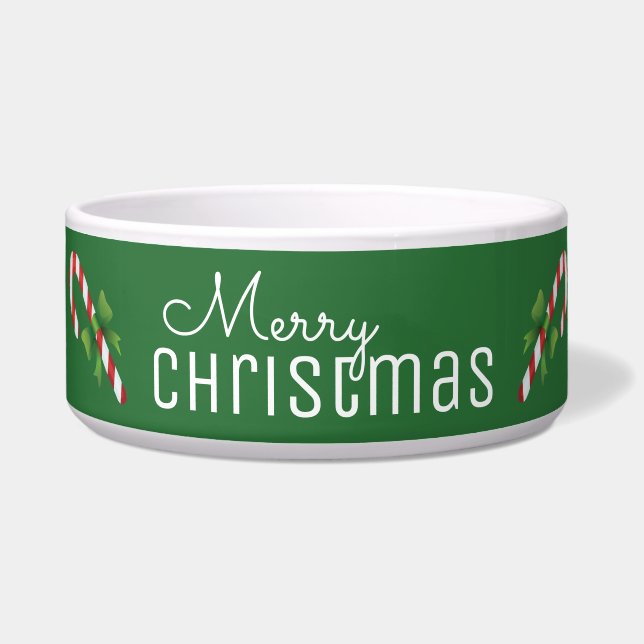 Candy Cane Merry Christmas Bowl (Front)