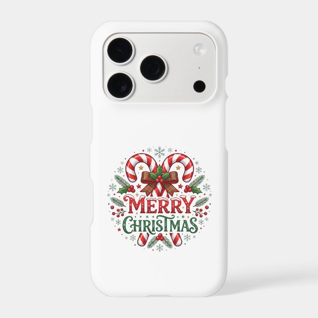 Candy Cane Merry Christmas  Iphone Case (Back)