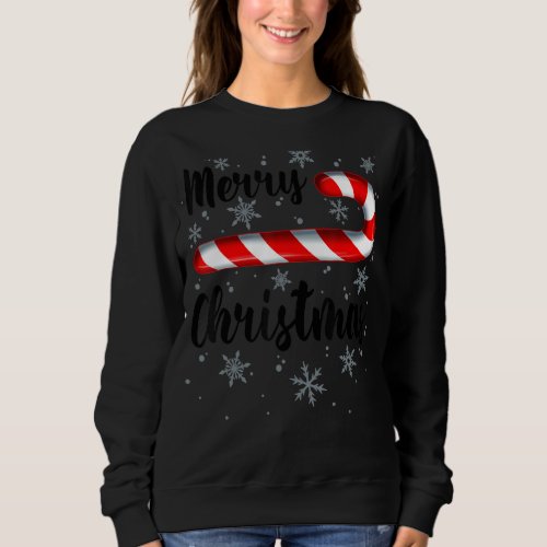 Candy Cane Merry Christmas Red And White Candy Sno Sweatshirt