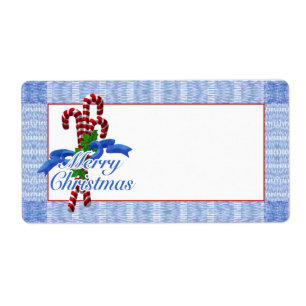 Candy Cane Merry Christmas Shipping Labels