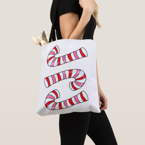 Candy Cane Merry Christmas Womens Tote Bags