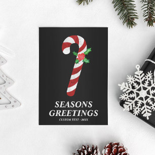 Candy Cane Modern Bold Custom Christmas Holiday Card