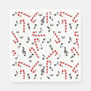 Candy Cane Music Notes Napkins