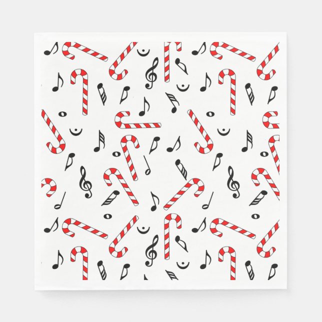 Candy Cane Music Notes  Napkins (Front)