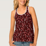 Candy Cane Music Notes Tank Top