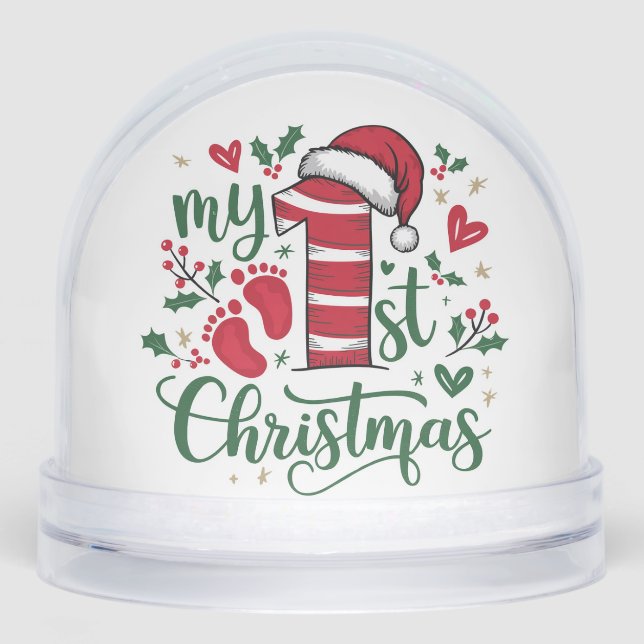 Candy Cane “My 1st Christmas”  Snow Globe (Front)