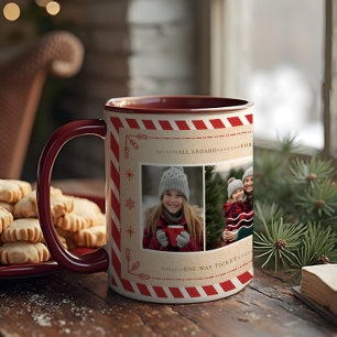 Candy Cane North Pole Express Christmas Photos Mug