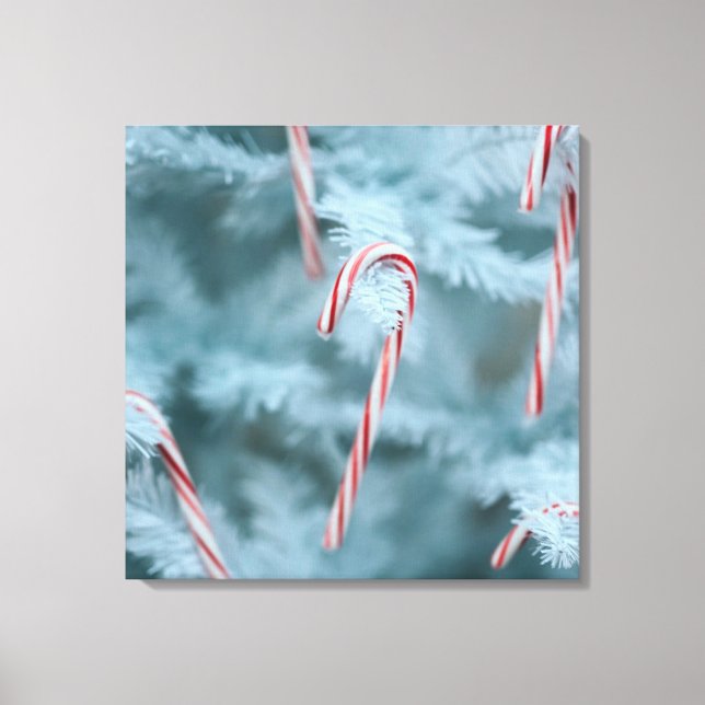 Candy Cane on Tree Canvas Print (Front)