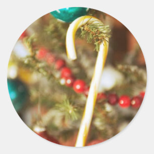 Candy Cane on Tree Cards and Stickers