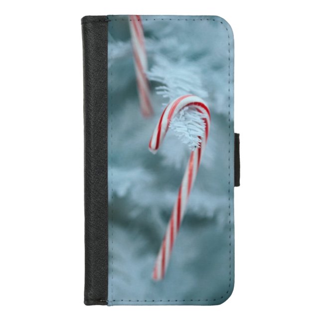 Candy Cane on Tree iPhone Wallet Case (Front)
