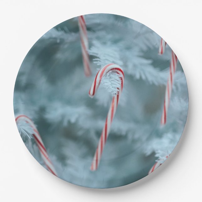 Candy Cane on Tree Paper Plates (Front)
