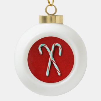 Candy Cane Ornament by lynnsphotos at Zazzle