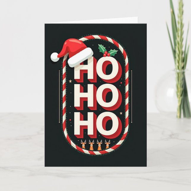 Candy Cane Oval Card (Front)