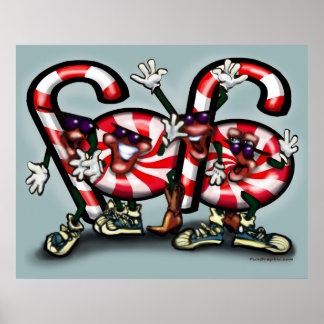 Candy Cane Party Poster