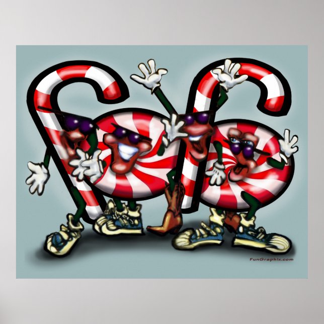 Candy Cane Party Poster (Front)
