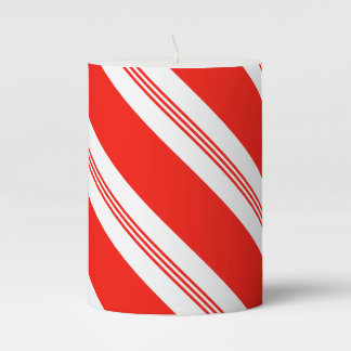 Candy Cane Pattern 1 Pillar Candle