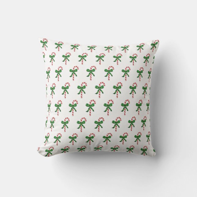 Candy Cane Pattern Christmas Holiday Pillows (Front)