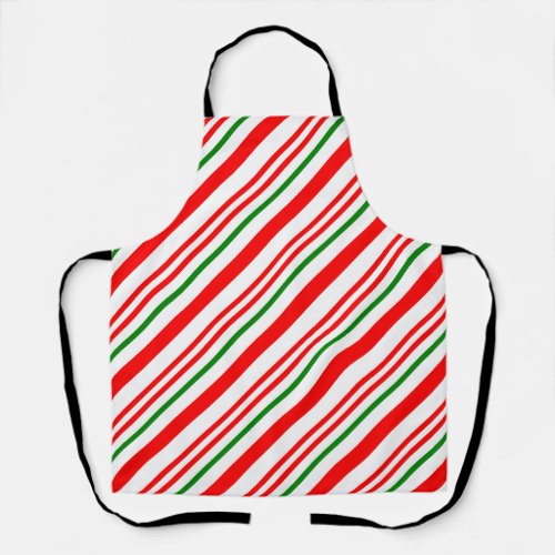 Candy Cane Pattern In Red Green White  Apron