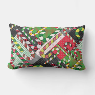 Candy Cane Pattern Lumbar Pillow