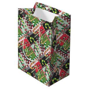 Candy Cane Pattern Medium Gift Bag