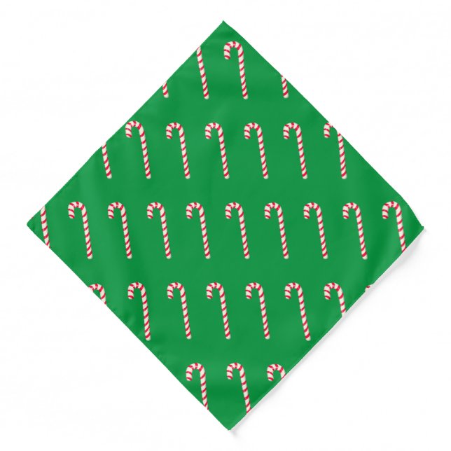 Candy cane pattern on green bandana (Front)