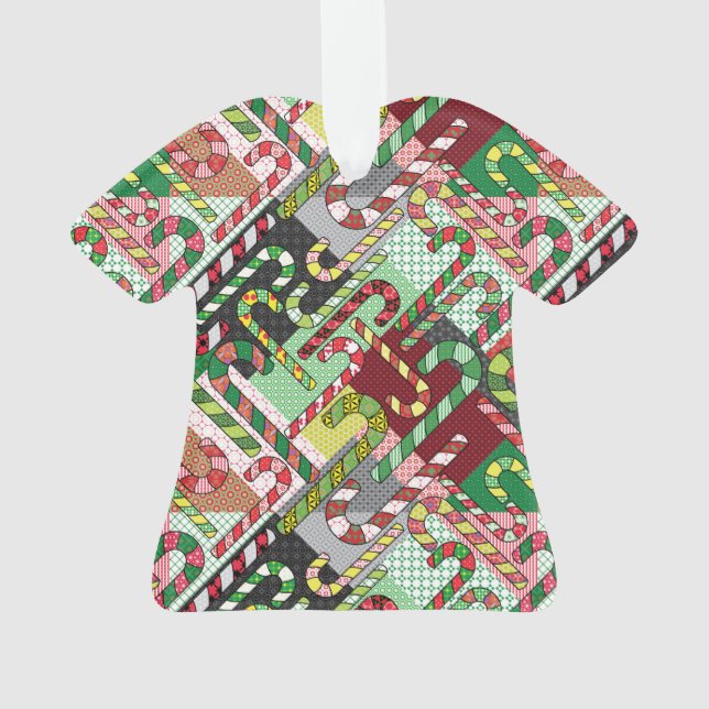 Candy Cane Pattern  Ornament (Back)