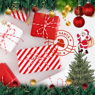 Candy cane pattern Red and white traditional Xmas Wrapping Paper