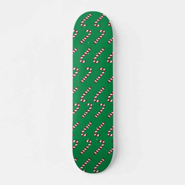 Candy Cane Pattern skateboard Deck (Front)