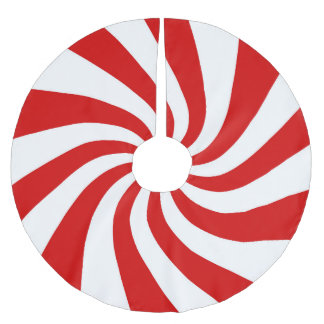 candy cane patterned brushed polyester tree skirt