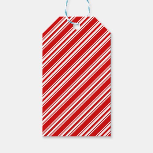 candy cane patterned gift tag
