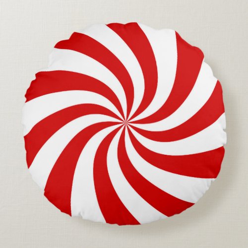 candy cane patterned round pillow