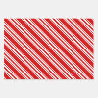 Elegant cute red and gold foil candy cane pattern wrapping paper sheets, Zazzle